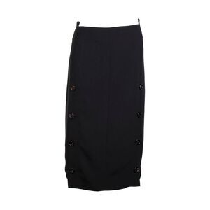 Joseph Buttoned Midi Skirt in Black Wool